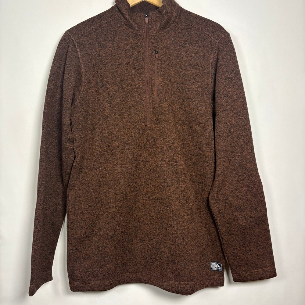 Eddie Bauer Men Radiator Fleece 1/4 Zip Pullover Concord Brown TALL New NWT